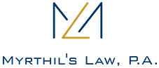 Myrthil's Law, P.A. Logo.